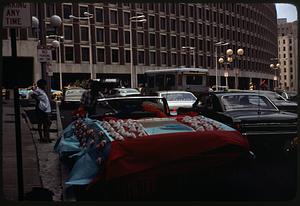 Automobiles, one decorated, Festival Puertorriqueño 1976