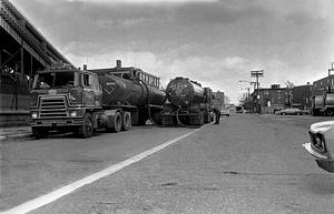 Oil trucks, lower Broadway