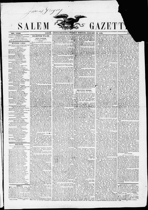 The Salem Gazette January 16 1844 Digital Commonwealth