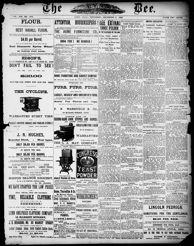 The Lynn Bee. December 02, 1886 - Digital Commonwealth