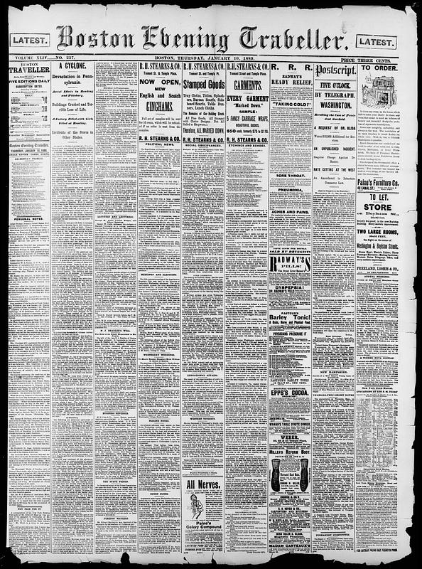 Boston Evening Traveller. January 10, 1889 - Digital Commonwealth