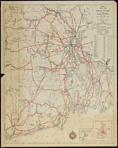 1930 highway map of Rhode Island
