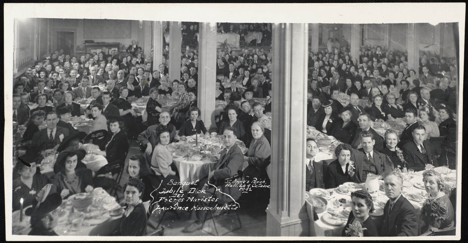 Banquet jubile d'or des Freres Maristes a Lawrence, Massachusetts. St. Anne's Parish Hall, le 4 Octobre, 1942