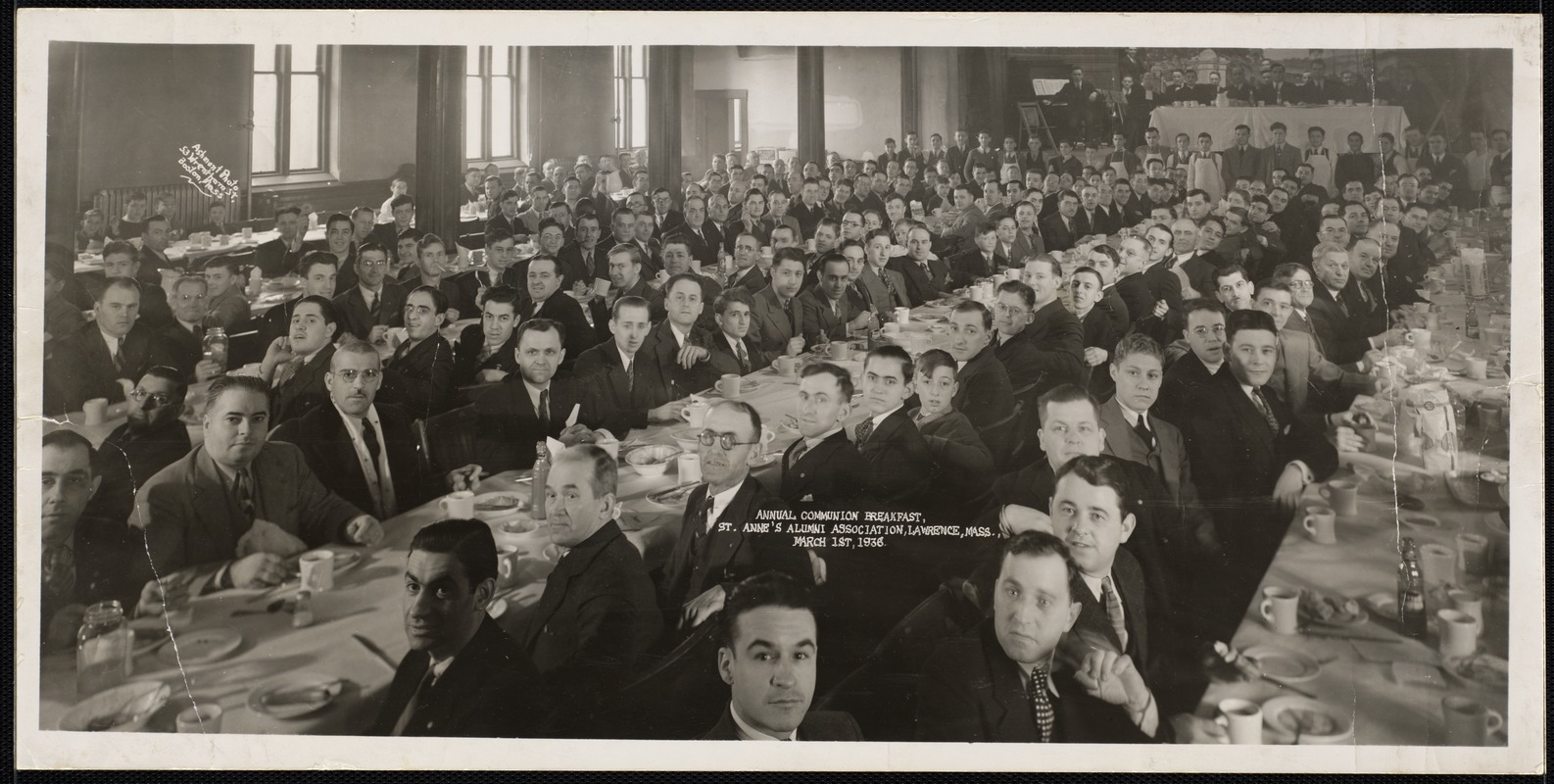 Annual communion breakfast, St. Anne's alumni association, Lawrence, Massachusetts, March 1st, 1936