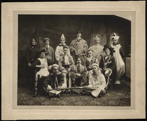 Male group in a theater production, unidentified
