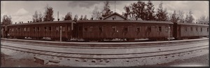 Panoramic photograph of train at station