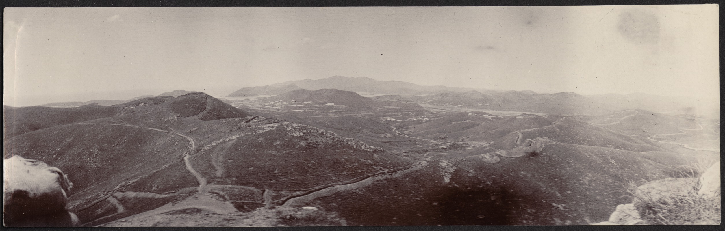 Panoramic view of mountains and roads