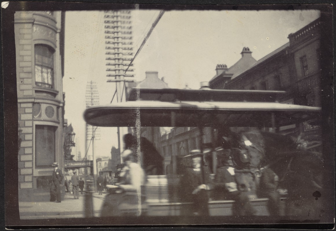 Trolley on city street