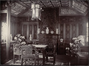 House in Peking, China — Dining Room [Chinese porcelain vases on display]