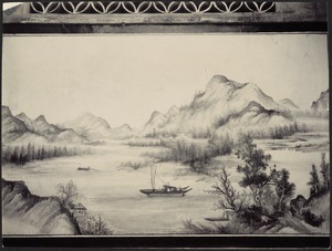 House in Peking, China — Chinese wall painting (possibly on garden wall)