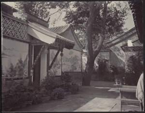 John Gardner Coolidge's house in Peking — Back entrance of library; private courtyard and wall paintings [summer]