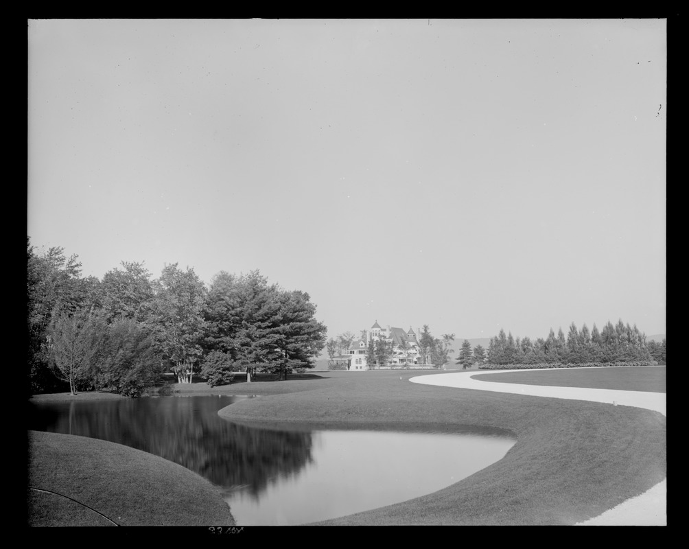 Erskine Park: pond & distant view of house