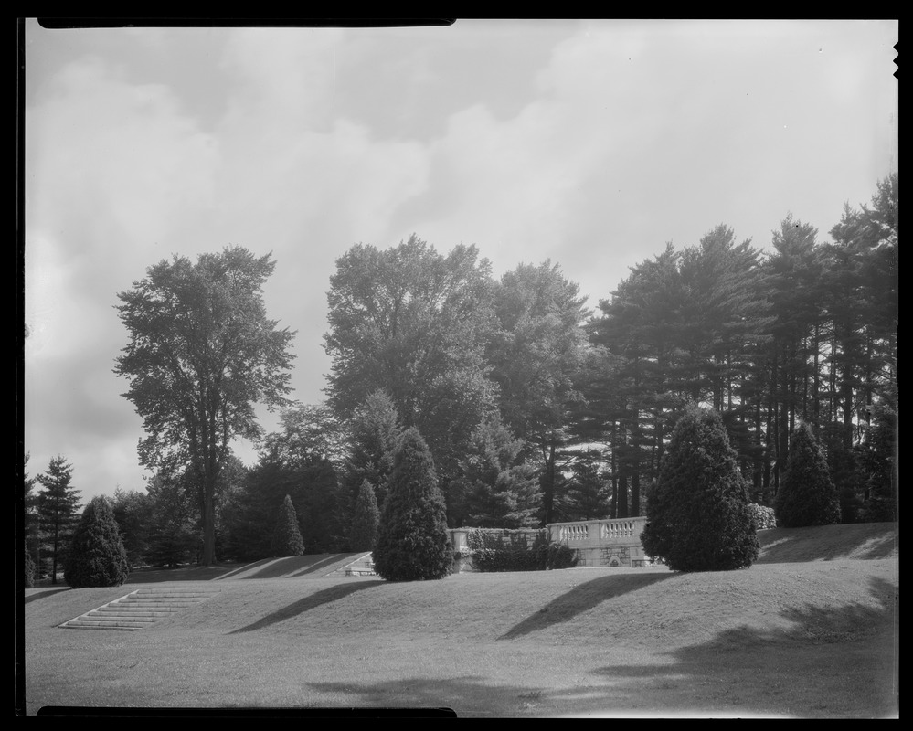 Groton Place balustrade landscape Digital Commonwealth
