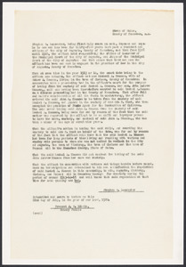 Sacco-Vanzetti Case Records, 1920-1928. Defense Papers. Deposition: Stephen S. Lancaster, July 22, 1922. Box 13, Folder 23, Harvard Law School Library, Historical & Special Collections