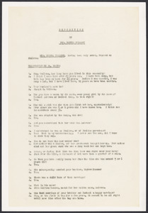 Sacco-Vanzetti Case Records, 1920-1928. Defense Papers. Deposition: Martha Wellman, July 1922. Box 13, Folder 27, Harvard Law School Library, Historical & Special Collections