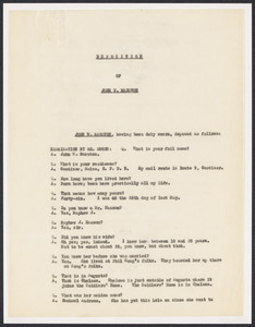 Sacco-Vanzetti Case Records, 1920-1928. Defense Papers. Deposition: Maine Depositions, 1922. Box 13, Folder 29, Harvard Law School Library, Historical & Special Collections