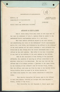 Sacco-Vanzetti Case Records, 1920-1928. Defense Papers. Deposition: Moore, Fred H., October 23, 1923. Box 13, Folder 35, Harvard Law School Library, Historical & Special Collections