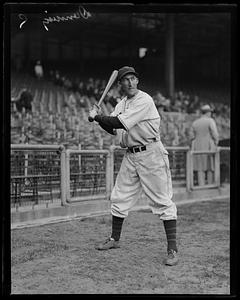 Harry Danning, New York Giants, showing batting stance