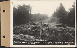 Contract No. 54, Highway in Towns of Dana, Petersham, Worcester County, looking south from Sta. 17+70, Dana and Petersham, Mass., Jul. 23, 1936