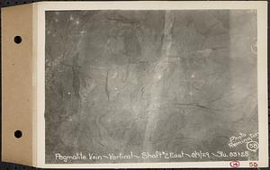 Contract No. 14, East Portion, Wachusett-Coldbrook Tunnel, West Boylston, Holden, Rutland, pegmatite vein, vertical, Shaft 2 east, Sta. 83+25, Holden, Mass., Aug. 9, 1929