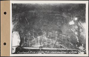 Contract No. 17, West Portion, Wachusett-Coldbrook Tunnel, Rutland, Oakham, Barre, Shaft 8, east heading, Barre, Mass., May 3, 1929