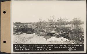 Contract No. 80, High Level Distribution Reservoir, Weston, photo no. 6 of panoramic view from point "A" looking northwest at site of high level distribution reservoir, Weston, Mass., Oct. 2, 1939