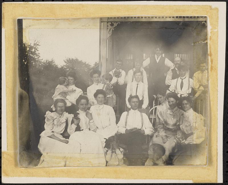 Large group of people seated for a formal portrait