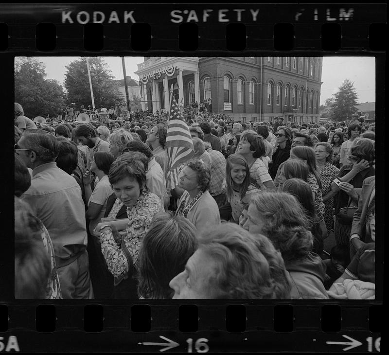 Crowd waiting for President Ford in Exeter, New Hampshire Digital