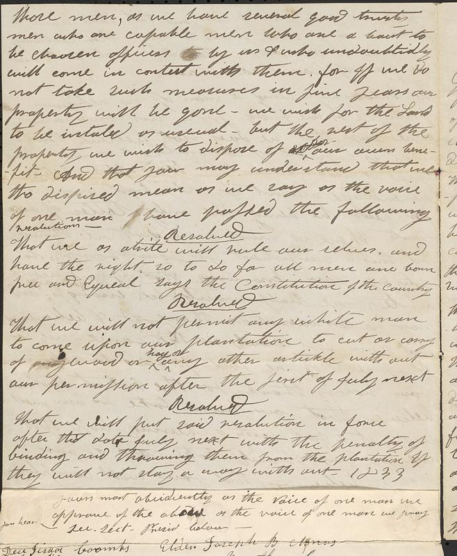 Mashpee Revolt, 1833-1834 - Declaration from Mashpee Indians, May 21, 1833