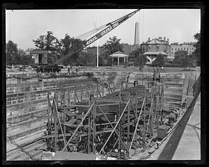 Unidentified ship being constructed in Dry Dock #1, Charlestown Navy Yard