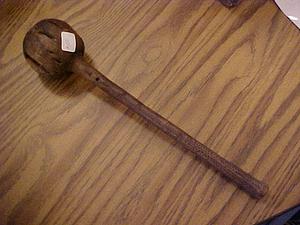 Native American rootwood club with ball end