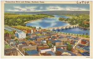 Connecticut River and bridge, Hartford, Conn.