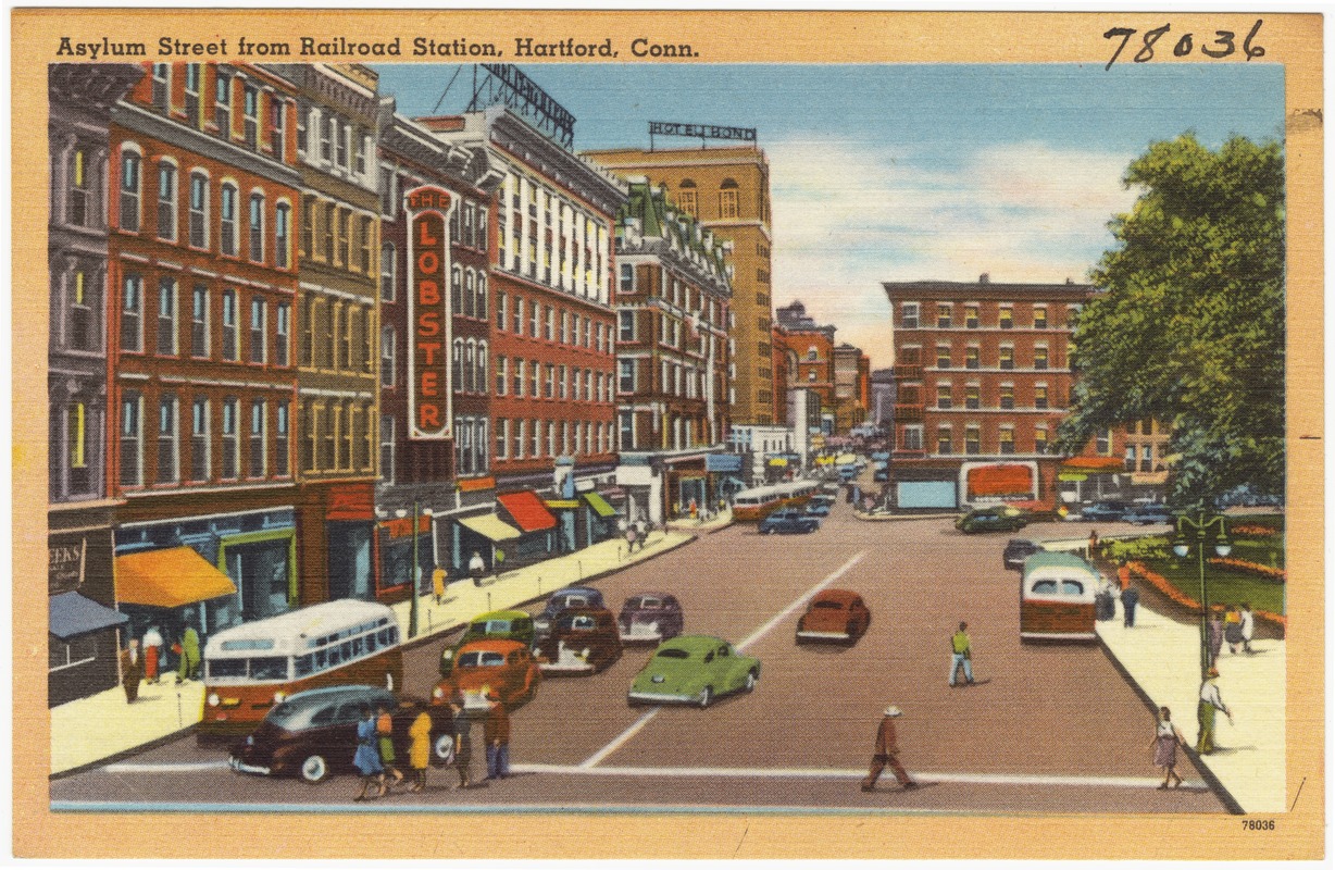Asylum Street from Railroad Station, Hartford, Conn.