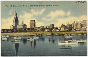 View of Connecticut River and Hartford Skyline, Hartford, Conn.