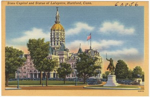 State Capitol and Statue of Lafayette, Hartford, Conn.