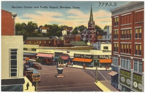 Meriden Center and traffic signal, Meriden, Conn.