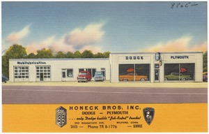 Honeck Bros. Inc. Dodge --Plymouth ...only Dodge builds "Job -Rated" trucks! 392 Naugatuck Ave., Milford, Conn.