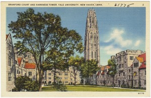 Branford Court and Harkness Tower, Yale University, New Haven, Conn.