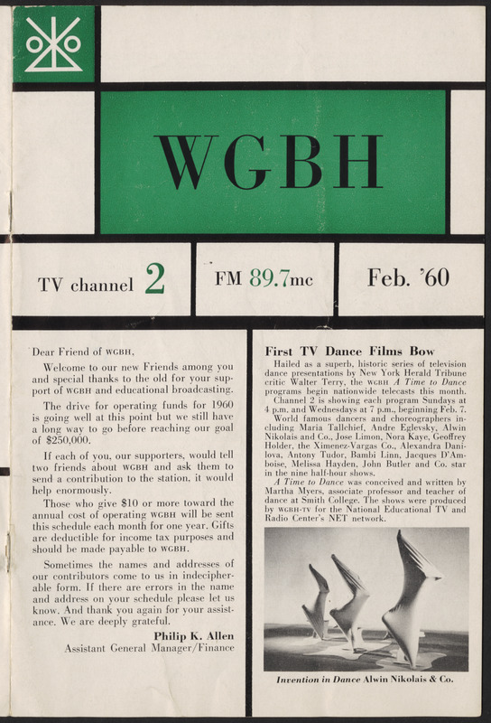 WGBH Program Schedule February 1960 Digital Commonwealth