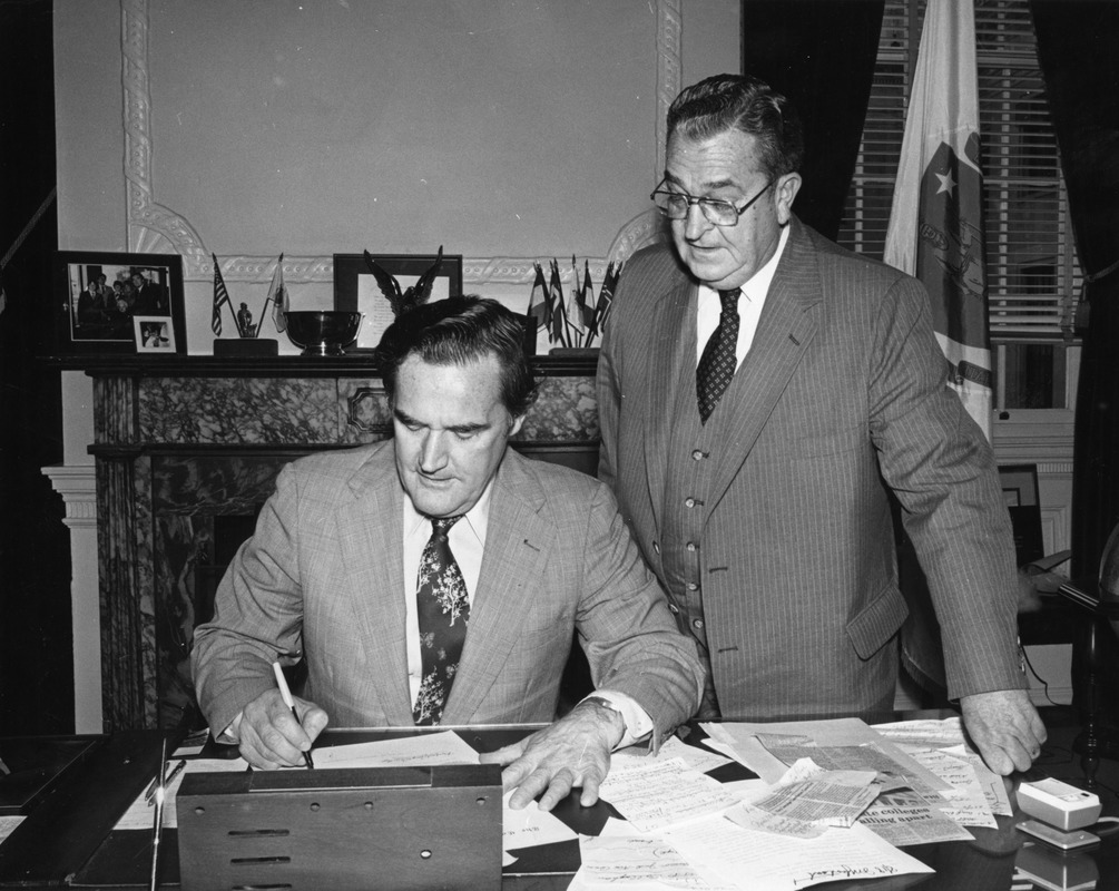 Governor Edward King and State Secretary Michael J. Connolly