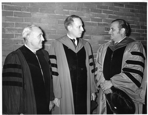 Henry Rauch, Commencement speaker Thomas Ashley Graves, Jr. and President Gregory Adamian in regalia