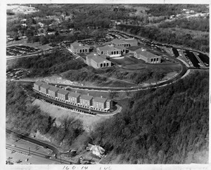 Aerial view of Waltham campus in 1968