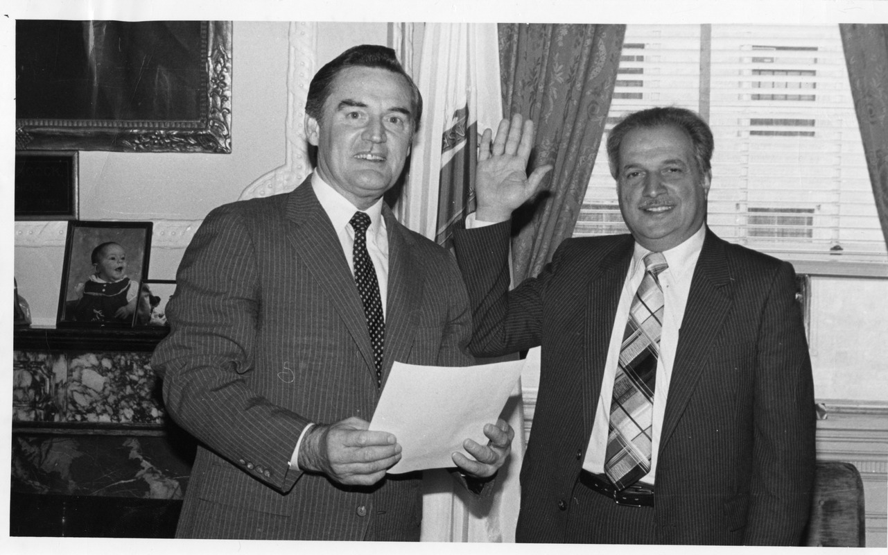 President Gregory Adamian and Governor Edward King in official photo.