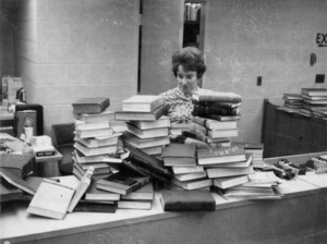 Librarian Linda Tenney at work