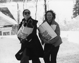 Students carry bags after Blizzard of '78