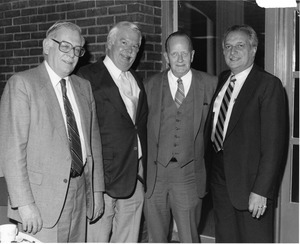 George Phelan, Hugh Dysart, Robert Weafer, and President Gregory Adamian