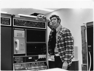 Professor Stephen Klein with early computing system