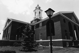 View of Library building with clocktower
