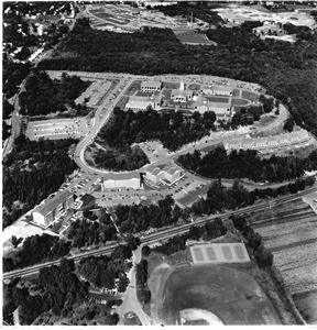 Aerial view of Waltham campus