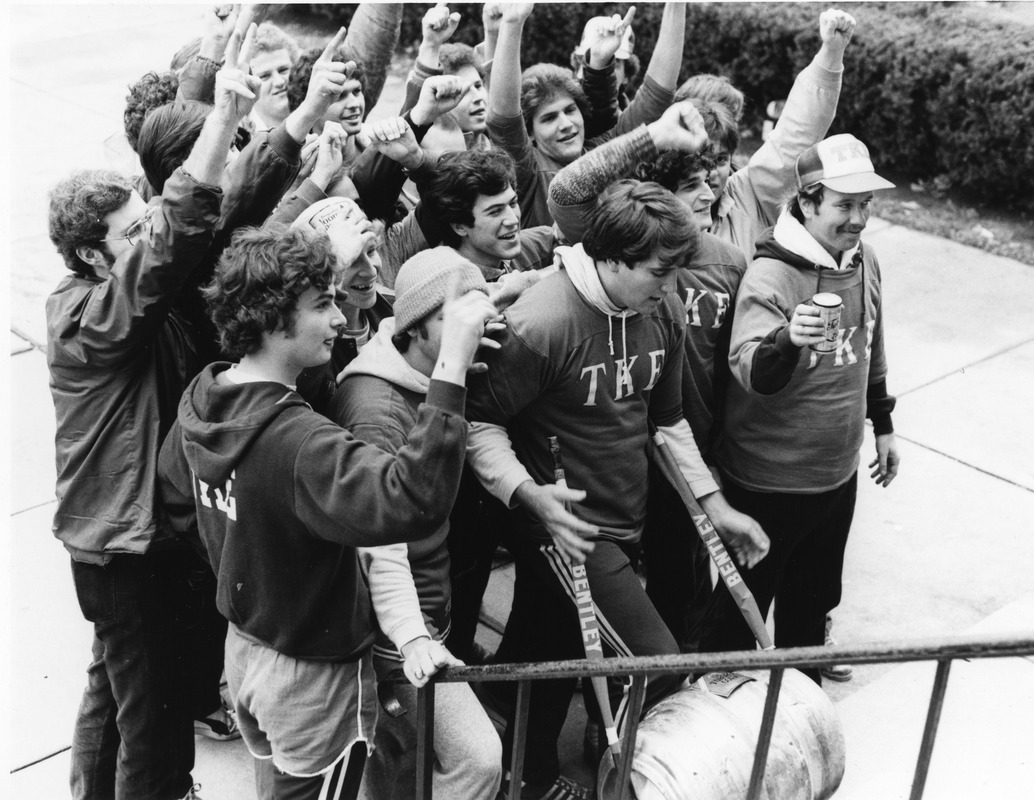 TKE fraternity members at social event